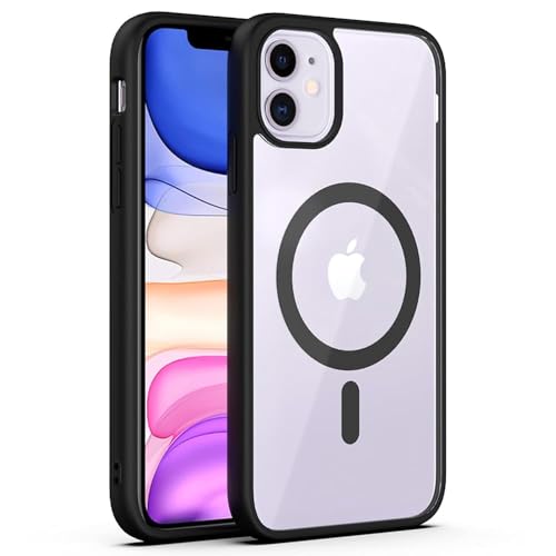 Image of amazon basics Mag-Safe Case Compatible for iPhone 11 Cover | Transparent Ultra Hybrid Drop and Camera Protection Back Cover Case Compatible for iPhone 11 (Black)