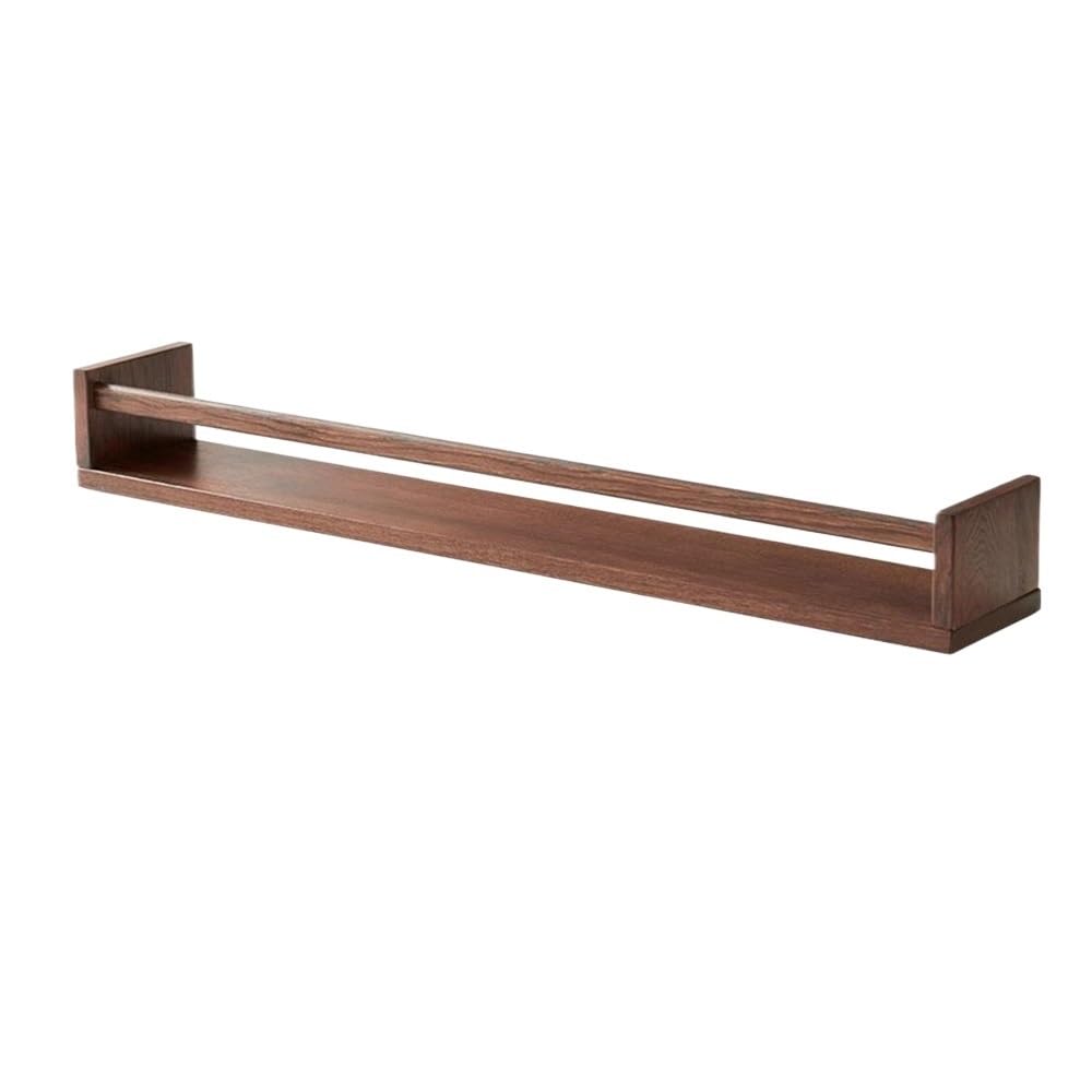 AYCDL Bookcase Walnut Colour Wall Mounted Wooden Bookshelf, Bedroom Magazine Shelves, for Living Room Kitchen Storage Display Rack Display Shelf,size_name-L80xW11xH8.5