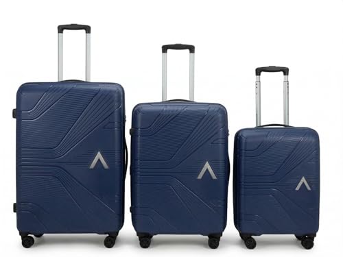 Image of VIP Aristocrat 55, 66 & 75 Cm Polyproplyene Hard-Sided 4 Wheels Spinner Luggage Set of 3 Trolley Bags for Travel with Combination Lock| 3 Years Warranty (Navy Blue)