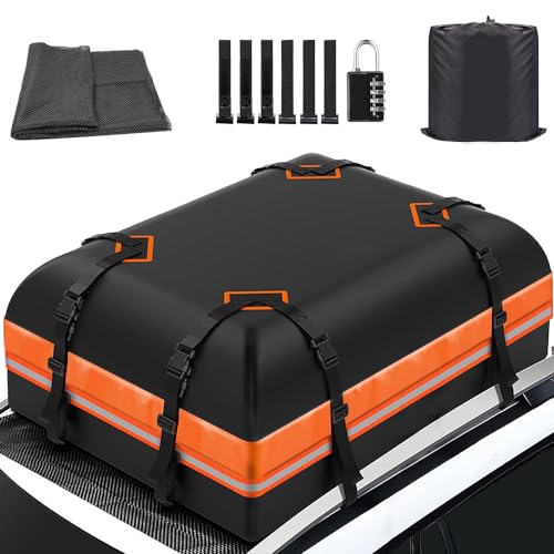 Los 5 Mejores Modelos de Organizadores Maletero para carro 46 Freetis Bolsa de Techo de Coche, 15 Pies Cúbicos de Equipaje de Techo Impermeable, Bolsa de Transporte Viaje para Techo de Coche, Portaequipaje de Techo de Vehículo con...