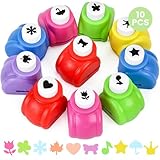 LOVEINUSA 10 Pack Multicolored Shape Paper Hole Punch Craft Set for DIY Crafting, Scrapbooking, Handmade Greeting Cards, Photo Albums, Mini Cutter Nail, and Festival Cards Projects