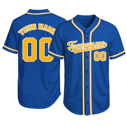 Image of Custom Baseball Jersey Personalized Stitched or Printed Name Number Baseball Shirt Sports Uniform Gifts for Men Women Youth