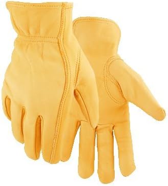 Golden Stag Driver Gloves Deerskin Large Rolled Gold