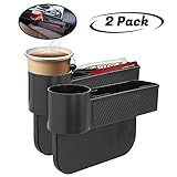 lebogner Car Seat Gap Filler, 2 Pack Side of Center Console Organizer with A Cup Holder, Between...
