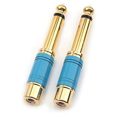 Adaptador 6.35mm mono a RCA hembra TS de un cuarto de pulgada para cable de audio 3