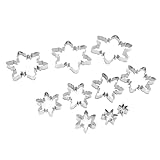 RASTKY Schneeflocken-Plätzchenformen aus Edelstahl, 3D-Kuchenausstecher für Zuhause, Keksladen, Weihnachtsfeier, Set, 10 Stück, Wiederverwendbare Backwerkzeuge