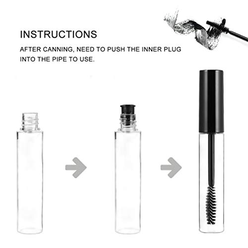Lurrose Tubos de Rímel 8 Unidades Vazios Tubo de Cílios Recarregável E Recipiente de Rímel Diy Varin