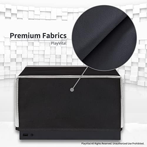PlayVital Nylon Horizontal Dust Cover for Xbox Series X Console, Soft Neat Lining Dust Guard, Anti Scratch Waterproof Cover Sleeve for Xbox Series X Console - Black & Light Gray Trim — view 3