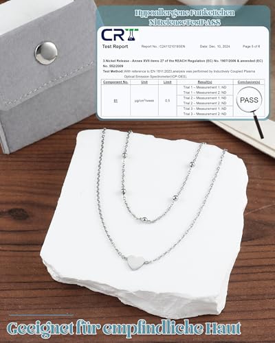 YADOCA Silber Fußkettchen für Damen Verstellbare Herz Doppelte Fussketten Strand Fußschmuck Geschenke für Frauen Teenager Mädchen (Inklusive Geschenkbox)