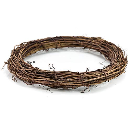 AQUEENLY Grapevine Wreath, 6 PCS Twigs Wreath DIY Vine Wreath Decorations for Front Door Wall Hanging, 7.9 Inches - Thumbnail 2