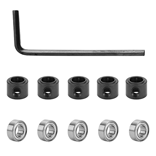 Zhongji Router Bit Bearings Replacement Set - Top Bearing Kit | 3/16' Inner & 1/2', 3/8' Overall Dia., 10 Pcs