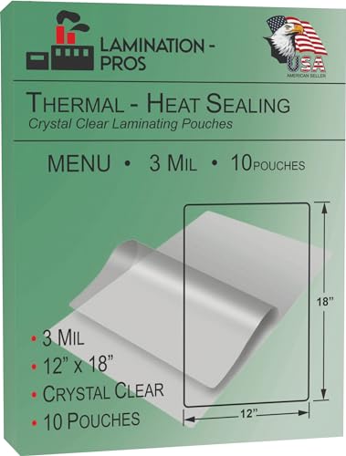 3 Mil Menu Laminating Pouches, 11.5
