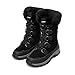 DREAM PAIRS Women's Waterproof Winter Snow Boots, Warm Comfortable Faux Fur Insulated Non-Slip Outdoor Lace-Up Mid Calf Booties,Size 7,BLACK,SDSB2206W