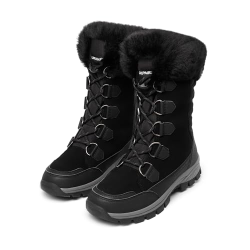 DREAM PAIRS Women's Waterproof Winter Snow Boots, Warm Comfortable Faux Fur Insulated Non-Slip Outdoor Lace-Up Florin Mid Calf Booties4