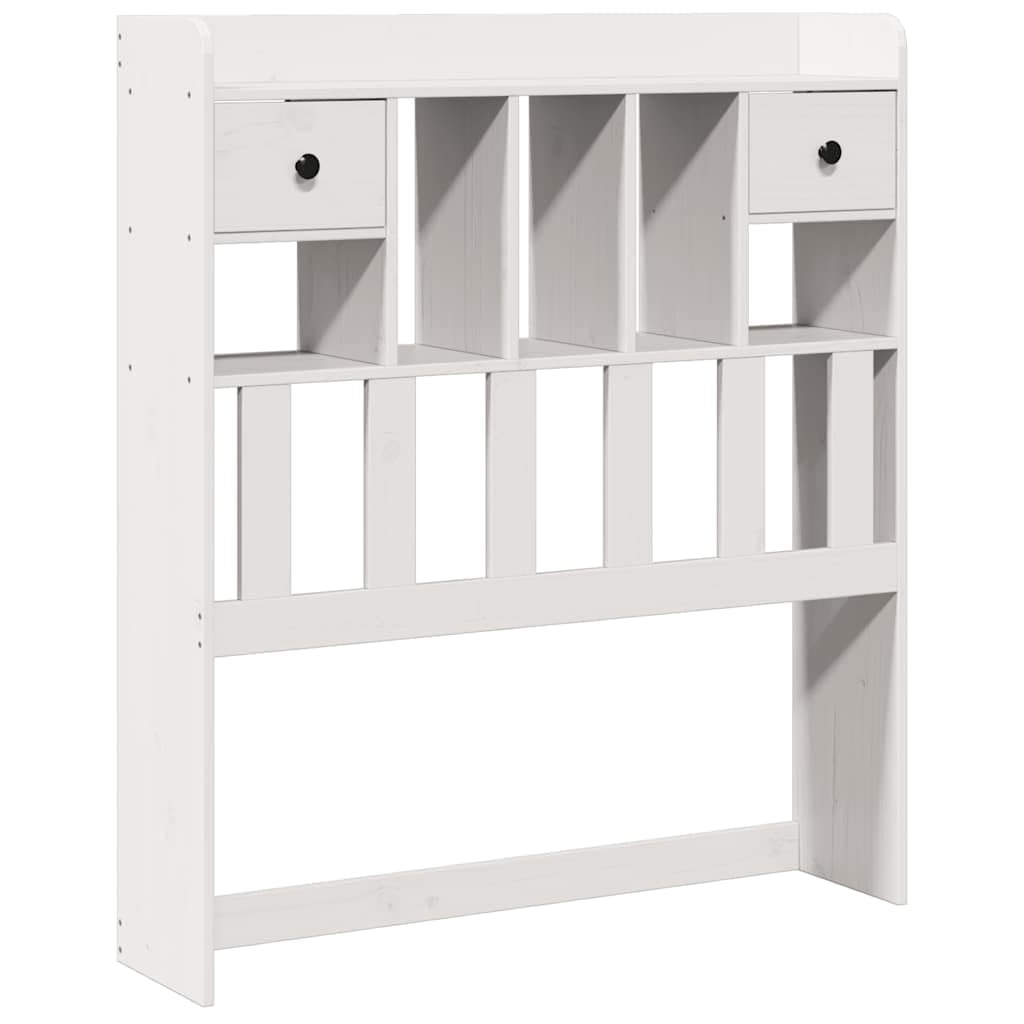 vidaXL Cabecero de Cama almacenaje Madera Maciza Pino Blanco 75 cm