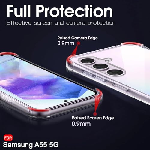 Image of TheGiftKart Crystal Clear Back Cover Case for Samsung Galaxy A55 5G | 360 Degree Protection | Shock Proof Design | Transparent Back Cover Case for Samsung Galaxy A55 5G (PC & TPU, Transparent Bumper)
