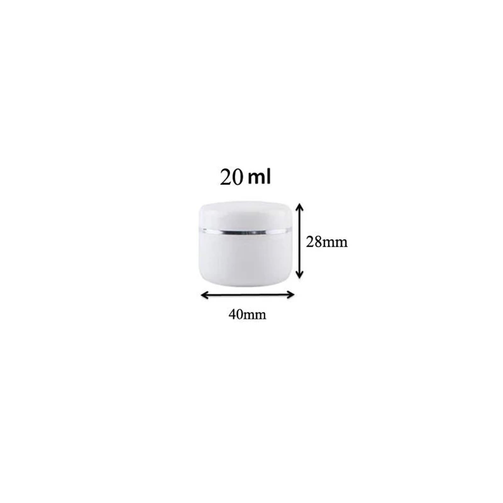 Kosmetiktiegel 20 stücke 10g 20g 30g 50g 100g Creme Jar Weiß Kunststoff Kosmetische Gläser Probe Flaschen Kosmetik Box Leere Make-Up Jar Topf for Reise FüR Lotion, Lippenbalsam, Creme(20ml)