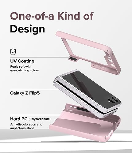 Image of Ringke Slim Compatible with Samsung Galaxy Z Flip 5 Case Back Cover Thin Soft-Feeling Coating Hard PC with Non-Slip Grip Protective Phone Case for Samsung Z Flip 5 5G (2023) - Strawberry