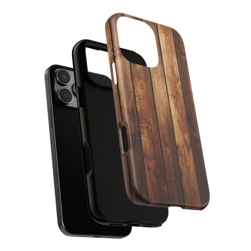 Coque rigide mate texture bois pour iPhone 16 Pro Max marron - 3