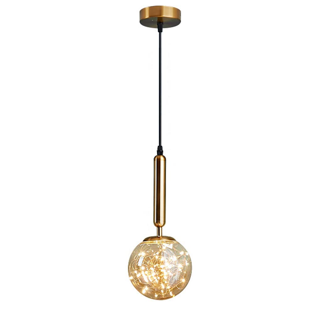 Luminaire suspendu rond à tête unique avec design étoilé moderne