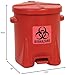 Eagle 6 Gallon Biohazard Trash Can with Foot-Operated Self-Closing Lid, 16.5