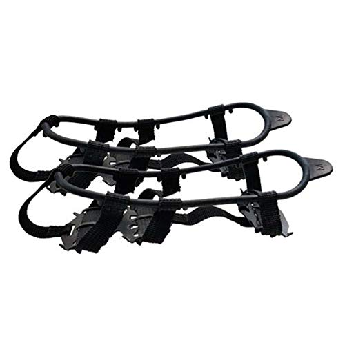 YGLONG Crampones Portátil 24 Dientes sin Deslizamiento Escalada Senderismo Universal Picos de montañismo Hielo Gripper Zapatos Crampones Multiusos al Aire Libre Crampones Ligeros (Shoe Size : M)