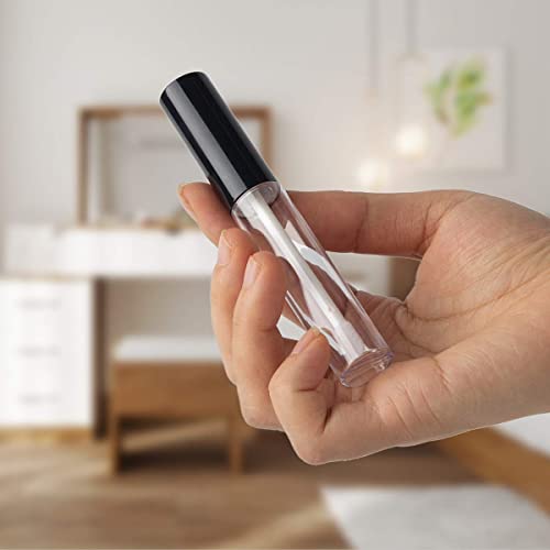 Image of Grab Kart Empty Lip Gloss Container Tube Plastic Unbreakable Travel Long Round Lip Gloss for Girls Lip Care Costemic Bottles Transparent Refillable Bottle 10 ml Kit (Pack of 2)