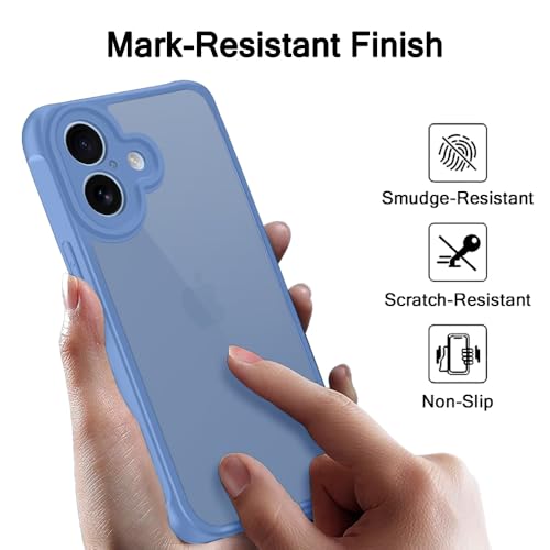 Image of TheGiftKart Hybrid Matte Frosted Translucent Back Cover Case for iPhone 17 | Shockproof Design | Camera Protection Module | Hard Back Cover Case for iPhone 17 (PC & TPU, Frost Blue)