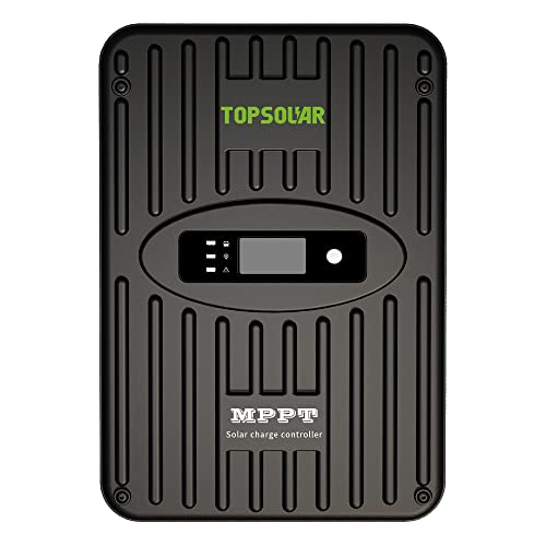 Topsolar MPPT Solar-Laderegler, 40 A, 12 V/24 V, DC-Eingang, automatische Arbeit, max. PV, 100 V, Solarladeregler mit OLED-Display für Gel-geflutete versiegelte Lithium-Batterien Cover