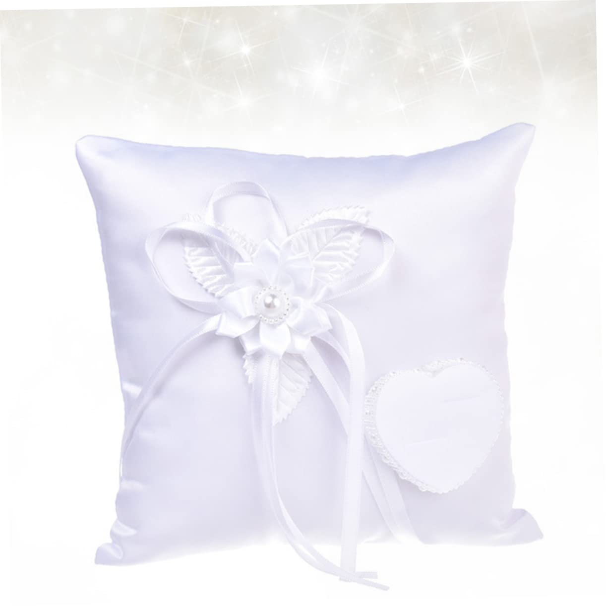 ABOOFAN 3pezzi Cuscino Per Fedi Nuziali Elegante e Romantico Accessorio Matrimonio Bianco Per Cerimonie e Fidanzamenti Design Raffinato e Confortevole