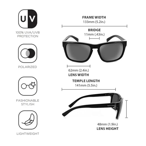 Optic Nerve Ziggy Polarized Sport Sunglasses - Lightweight Sportwrap Frame, UV Protection, Anti-Glare - Unisex Fit3