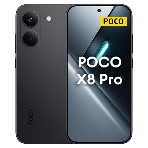 XIAOMI POCO X8 Pro 5G Smartphone 8GB+256GB, MediaTek Dimensity 8500-Ultra, 6.59" 120Hz Ultra-bright Amoled Display, 6500mAH Battery, 50MP Sony IMX882 with OIS, Black (No In-box Charger)