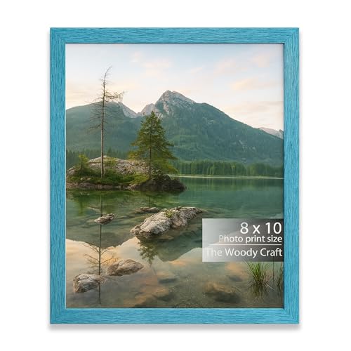 Image of Photo Frame 8x10 inch | Blue Photo Frame For Wall That Stands Out On Any Wall | Wall Photo Frames For Home Decoration | Wooden Frame With Smooth Texture | Vintage Frame For A Classic Touch