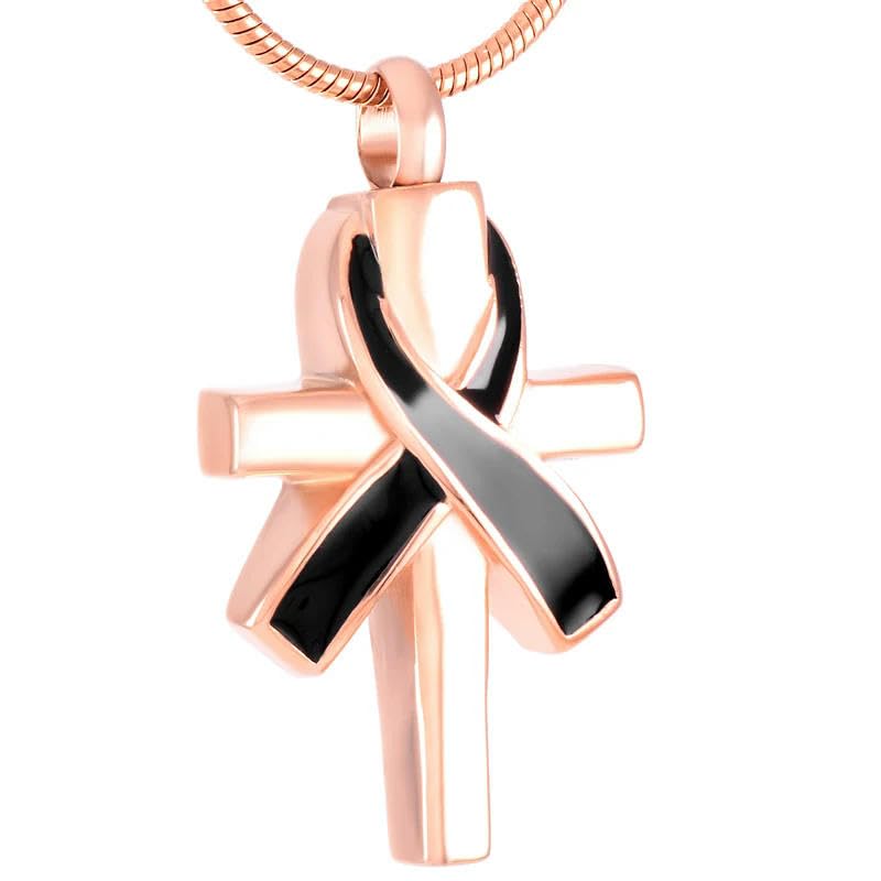 Bijoux de crémation foulard croix acier inoxydable or rose pour garder vos souvenirs intacts