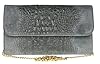 Girly Handbags Womens Crocodile Print Suede Leather Clutch Bag Italian Party Crossbody messenger Shoulder Bag - Dark Grey #3