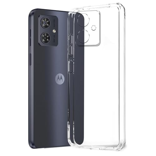 Image of Amazon Brand - Solimo Mobile Cover for Motorola Moto G54 5G / G64 5G (Silicon Super Clear Soft & Shockproof Back Case, Camera Protection), Transparent