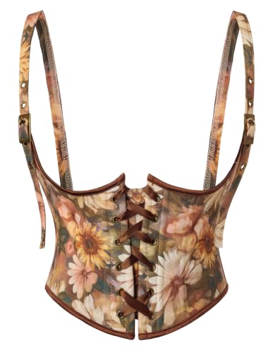 Image of Scarlet Darkness Corset Belt for Women Floral Renaissance Underbust Corset