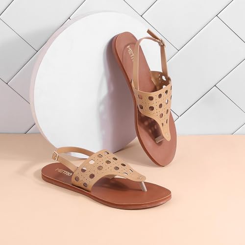 Image of Metro Women Synthetic Leather Flat Sandal