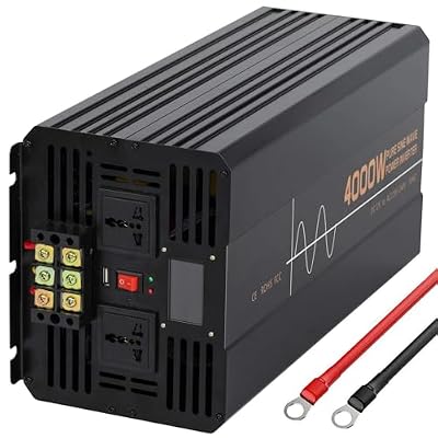 VTCMKAZYT Pure Sine Wave Power Inverter Peak 6000 7000 8000 10000 12000 Watt Car 12V 24V 48V DC to 110V 220V AC Converter USB(4000W,24Vto110V)