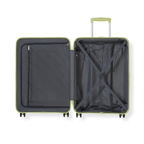 Image of American Tourister Qubiz | Check-in Trolley Bag (68 cm) | 360 8 Wheel Travel Luggage | Hard Case Polypropylene Suitcase | Recessed Combination Lock | Lime /Turquoise