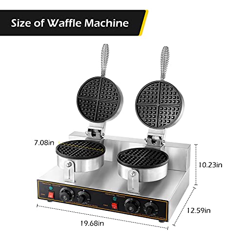 DynaLiving Commercial Waffle Maker Double Heads Waffle Maker Machine
