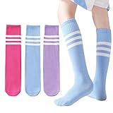Santgoo Kids Soccer Socks-Toddler Striped Knee High Socks for Girls Boys,Cotton Athletic Baseball Softball...