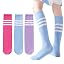 Purplewhite/Light Blue/Rose Pink-3pairs