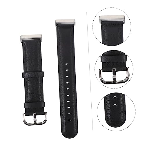 Correa de Reloj de Cuero Antitranspirante Pulsera Cómoda Sin Rozaduras para Reloj Sense 3