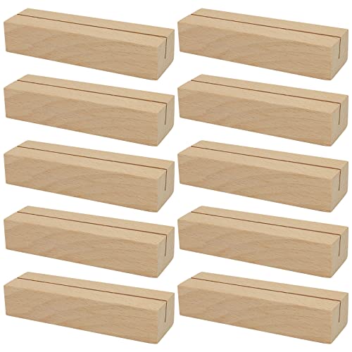 10 Stücke Holz Kartenhalter, 10 x 3cm Namensschild Fotohalter, Postkartenhalter, Karton Tischnummernhalter, Kartenständer aus Holz für Restaurants Party-Dekoration Hochzeit Tischnumme Bankette Cover