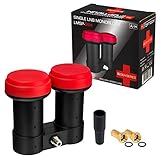  HB Juego de Digital Monoblock LNB Opticum DE 0,1 dB LNC Directamente 2 Sat Astra 19,2 ° HOTBIRD 13 ° Full HD TV 3D Ultra HD 4 K + Goma Boquillas + para Conector F de Color Dorado Incluye