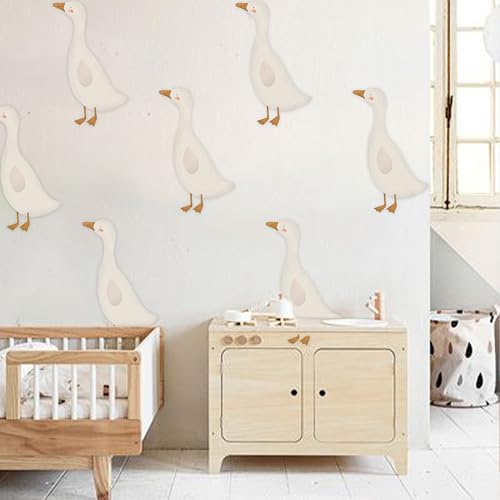Vinilos decorativos de gansos blancos, 8 piezas impermeables y removibles miniatura 3