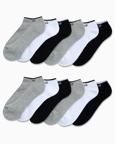 Image of Calvin Klein Womens No Show Socks - 12 Pack Breathable Lightweight Athletic Low Cut Running Socks for Women