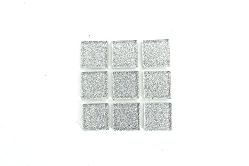 Milltown Merchants 3/4 Inch (20Mm) Glitter Mosaic Tile, 1 Pound (16 Oz. Bag) (1 Pound, Silver) #TOP1