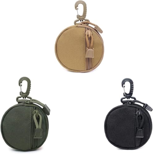 Image of GadgetBite Army Coin Pouch with Zipper for Multipurpose Use - Compact, Durable, Secure Storage for Coins, Keys, Cards, and Small Essentials - Ideal for Travel, Everyday Carry - Random Color(Pack of 3)